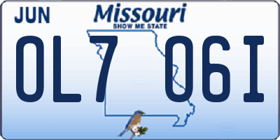 MO license plate OL7O6I