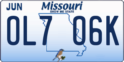 MO license plate OL7O6K