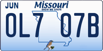 MO license plate OL7O7B