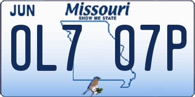 MO license plate OL7O7P