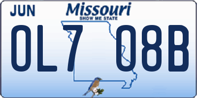 MO license plate OL7O8B