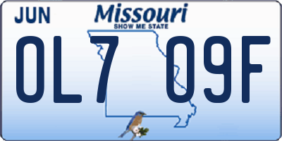 MO license plate OL7O9F