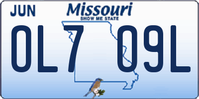 MO license plate OL7O9L