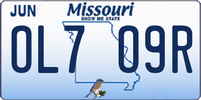 MO license plate OL7O9R