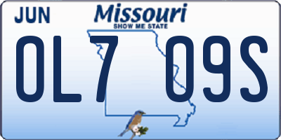 MO license plate OL7O9S