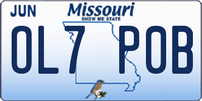 MO license plate OL7P0B