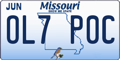 MO license plate OL7P0C