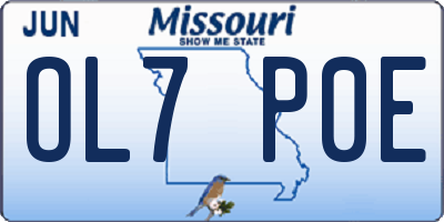 MO license plate OL7P0E