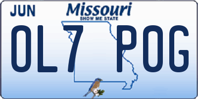 MO license plate OL7P0G