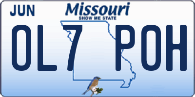 MO license plate OL7P0H