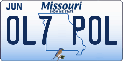 MO license plate OL7P0L