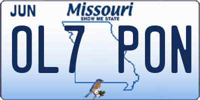 MO license plate OL7P0N