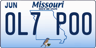 MO license plate OL7P0O