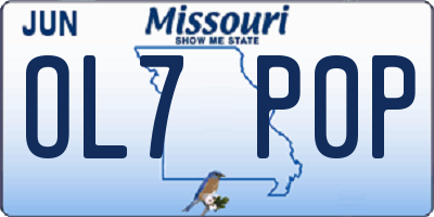 MO license plate OL7P0P