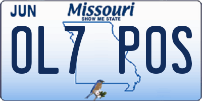 MO license plate OL7P0S