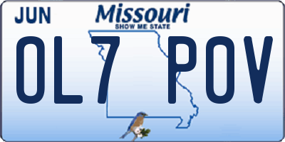 MO license plate OL7P0V