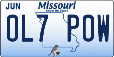MO license plate OL7P0W