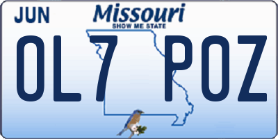 MO license plate OL7P0Z