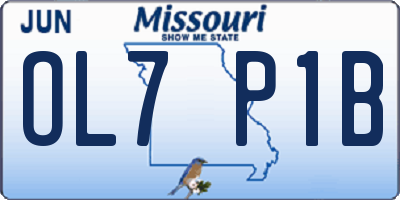MO license plate OL7P1B