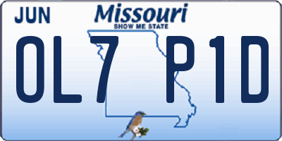 MO license plate OL7P1D