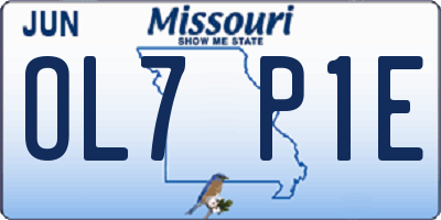 MO license plate OL7P1E