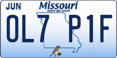 MO license plate OL7P1F