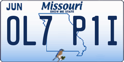 MO license plate OL7P1I