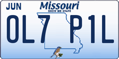 MO license plate OL7P1L