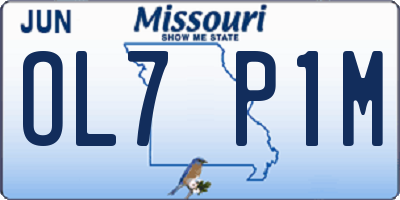 MO license plate OL7P1M