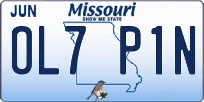 MO license plate OL7P1N