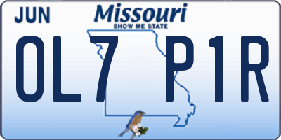 MO license plate OL7P1R