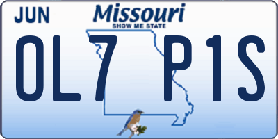 MO license plate OL7P1S