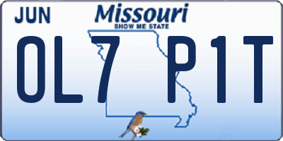 MO license plate OL7P1T