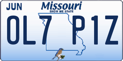 MO license plate OL7P1Z