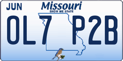 MO license plate OL7P2B