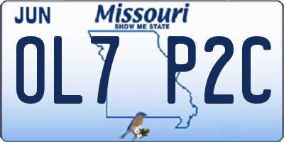 MO license plate OL7P2C