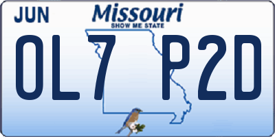 MO license plate OL7P2D