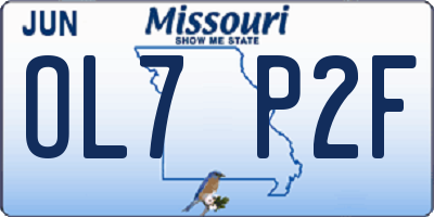 MO license plate OL7P2F