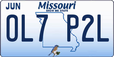 MO license plate OL7P2L