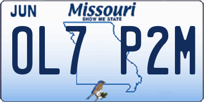 MO license plate OL7P2M