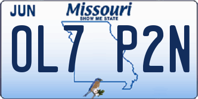MO license plate OL7P2N