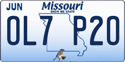 MO license plate OL7P2O