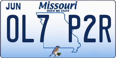 MO license plate OL7P2R