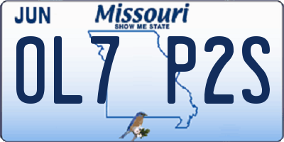 MO license plate OL7P2S