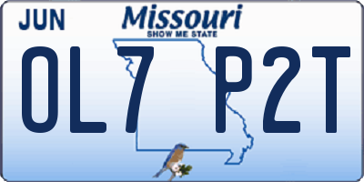 MO license plate OL7P2T