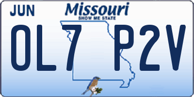 MO license plate OL7P2V