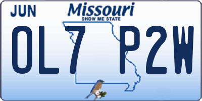 MO license plate OL7P2W
