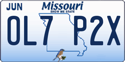 MO license plate OL7P2X