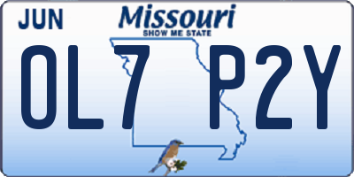 MO license plate OL7P2Y