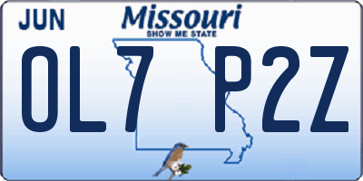 MO license plate OL7P2Z